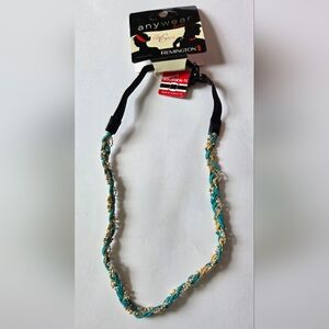 Remington Turquoise & Gold Braided Adjustable Headband/ Fitted Neck Piece NWT